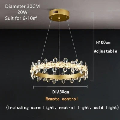 DecorBites™ Crystal LED Chandelier for Luxury Lighting in Living Kitchen Room