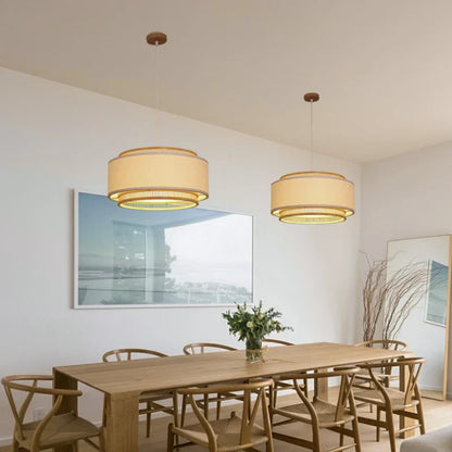 DecorBites™ Japanese Bamboo Chandelier Pendant Light for Living Dining Bedroom - Quiet Style Icon