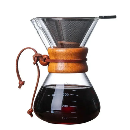 Decorbites™ Glas-Kaffeekanne mit Stahlsieb-Tropffilter für Barista-Pour-Over