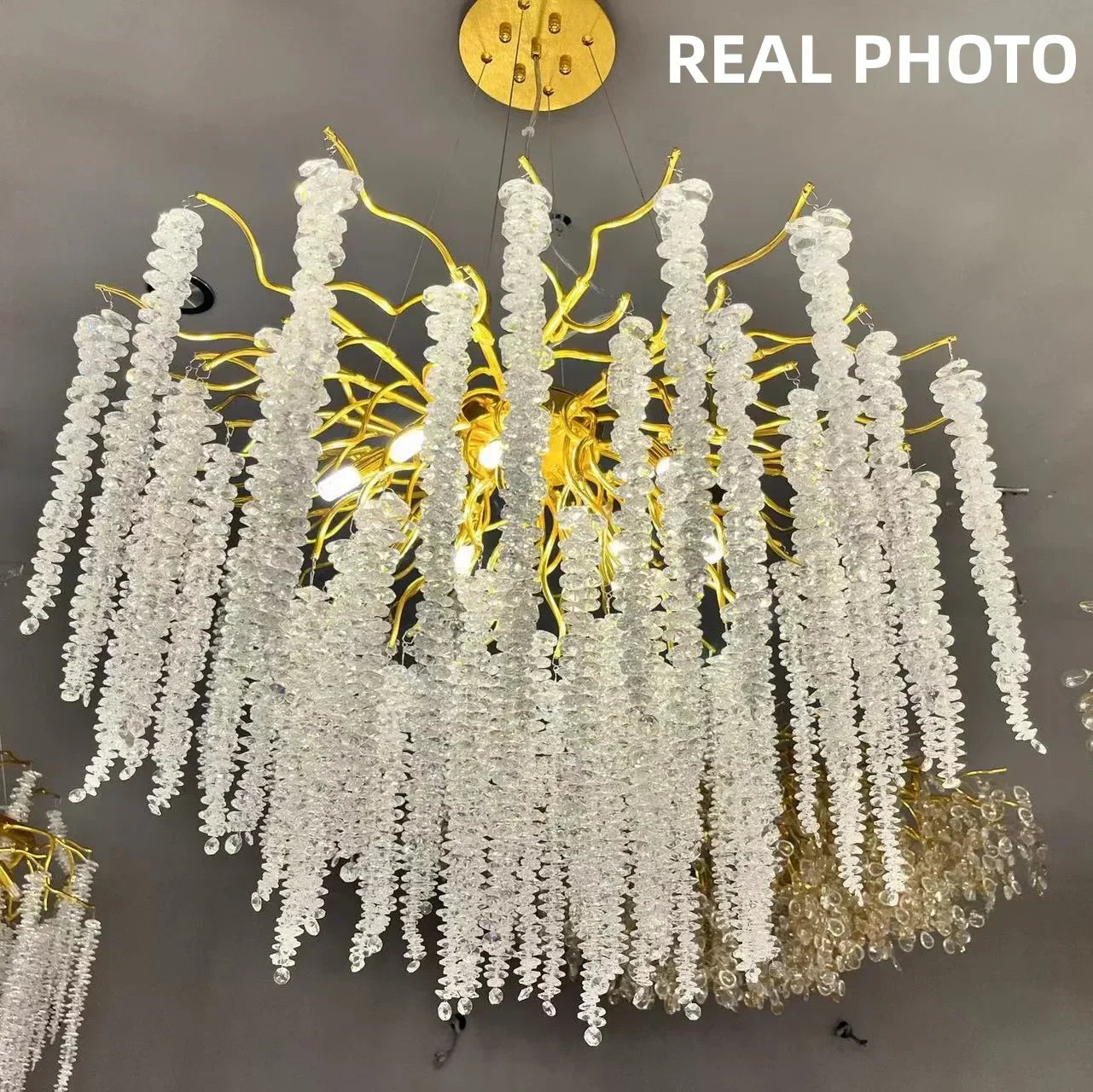 DecorBites™ Crystal Tassel LED Branch Chandelier for Dining Room and Home Decor