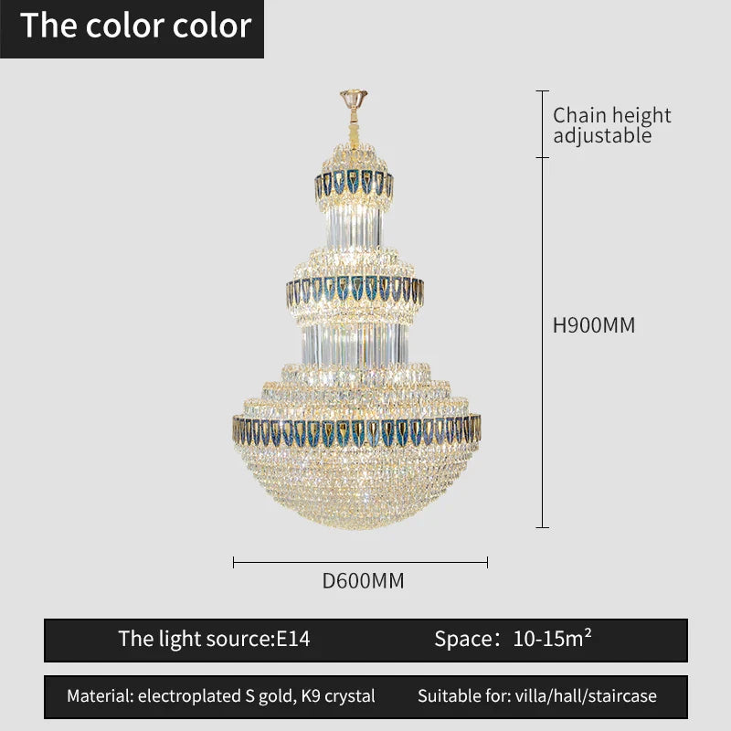 DecorBites™ Crystal Chandelier: Luxury Lighting for Villa, Hotel, Office & Exhibitions