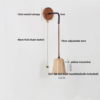 DecorBites™ LED Yellow Travertine Stone Wall Lamp - Nordic Modern Stair Light