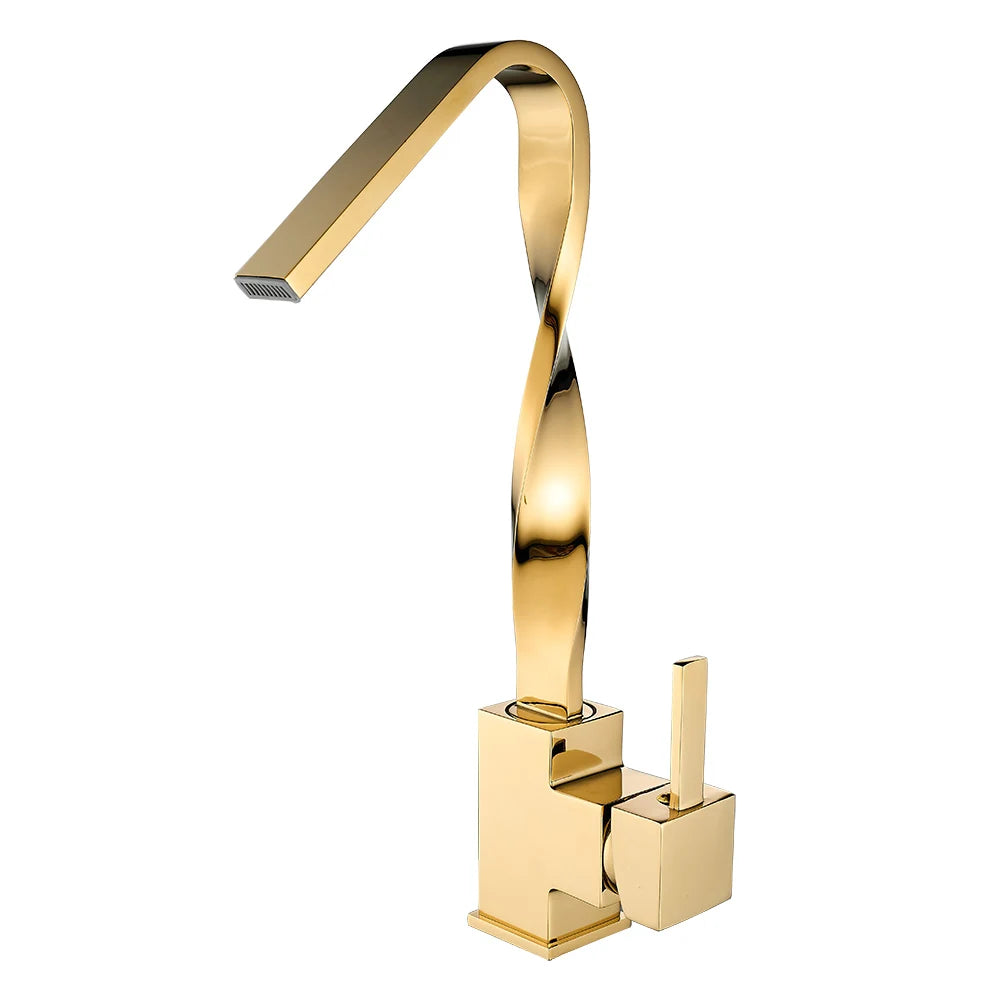 Gold Basin Mixer Faucet