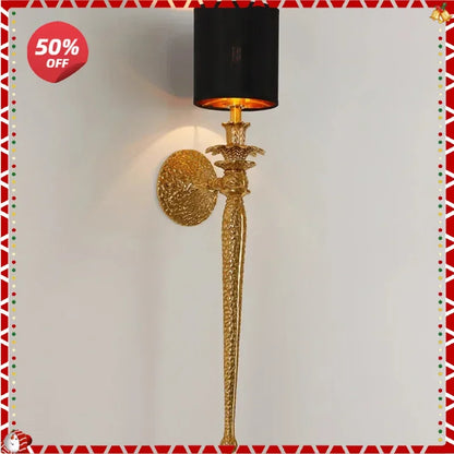 مصباح حائط نحاسي من DecorBites™ لخلفية التلفزيون في غرفة المعيشة الفاخرة، وغرفة النوم، وإضاءة LED للسلالم