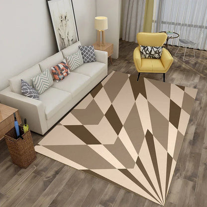 Decobites Checkered Vertigo Carpets: 3D Stereoscopic Living Room Rugs in Crystal Velvet