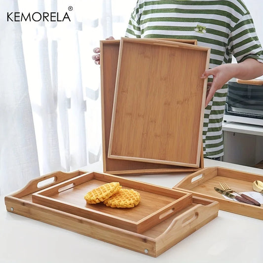 DecorBites™ 1PCS Rectangular Wooden Trays - Multipurpose Kitchen Storage Organizer