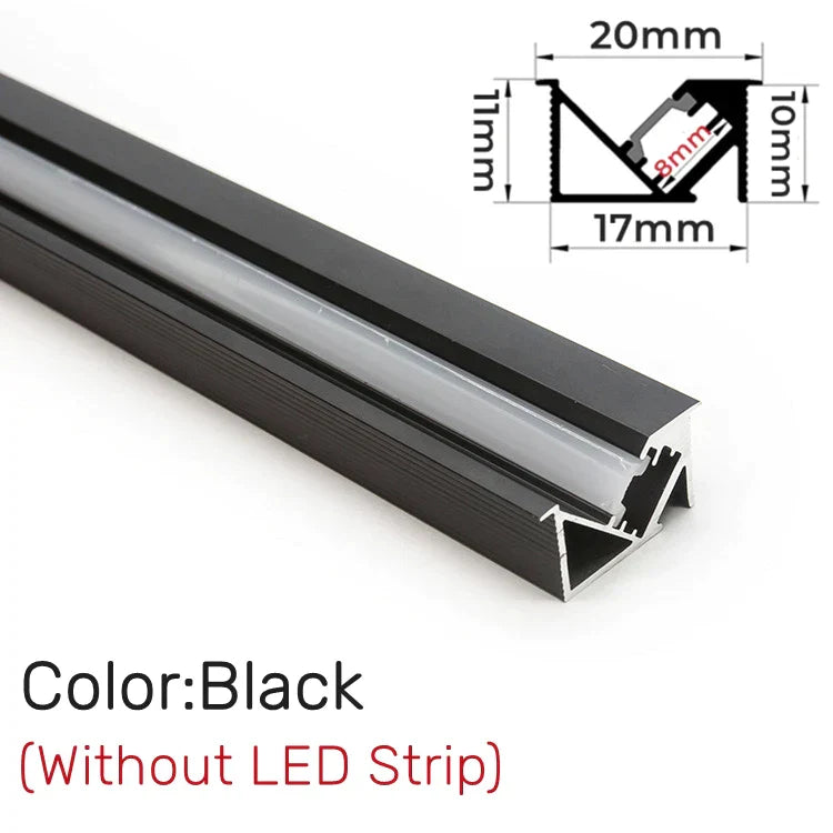 DecorBites™ Invisible LED Aluminum Profile with Milky Cover for Cabinet Shelf Lighting