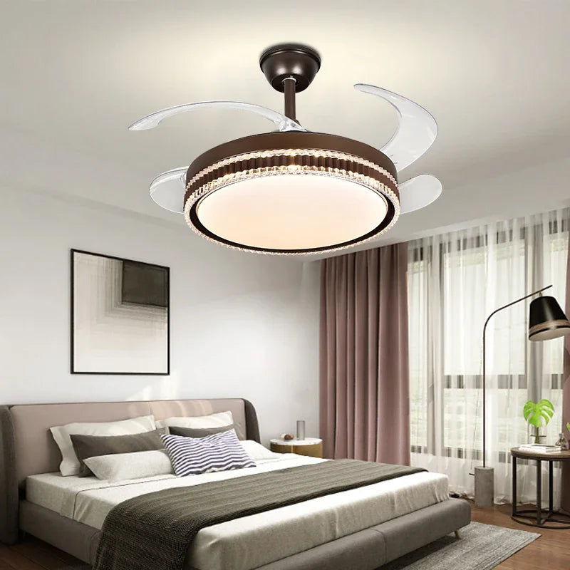 DecorBites™ LED Bladeless Ceiling Fan Chandelier for Modern Smart Home Decor
