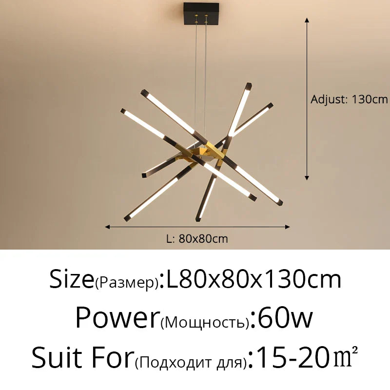 DecorBites™ Dimmable LED Ceiling Chandelier, Modern Interior Lighting for Dining Room, Bedroom, Living Room