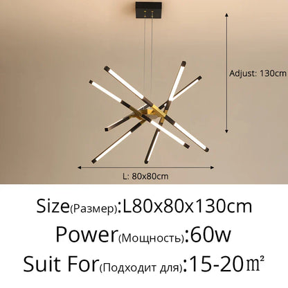 DecorBites™ Dimmable LED Ceiling Chandelier, Modern Interior Lighting for Dining Room, Bedroom, Living Room