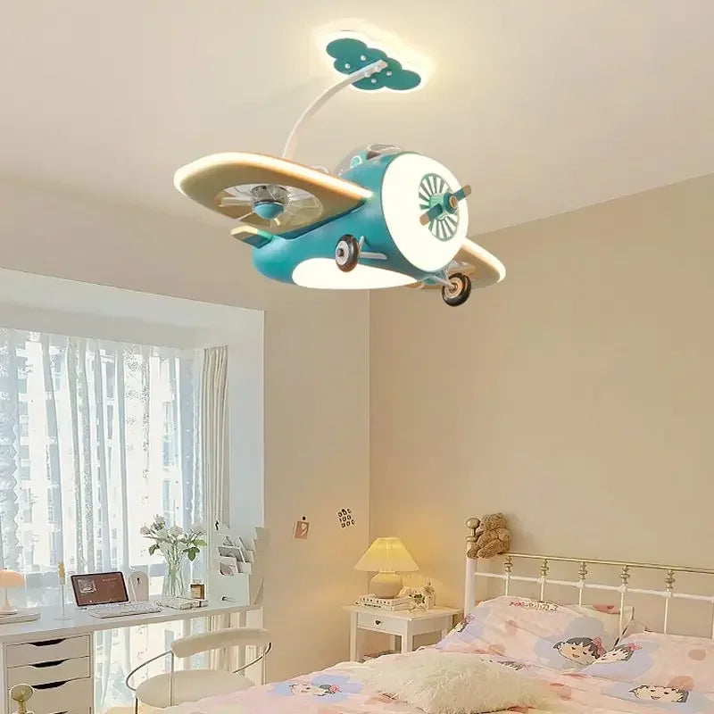 DecorBites™ Kids Bedroom Bladeless Ceiling Fan with Remote Control & LED Light