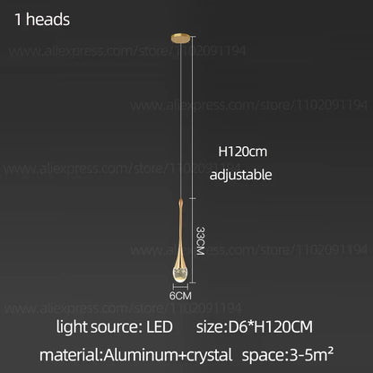 DecorBites™ Crystal Chandelier: Modern LED Hanging Lamp for Living Room, Villa, and Staircase