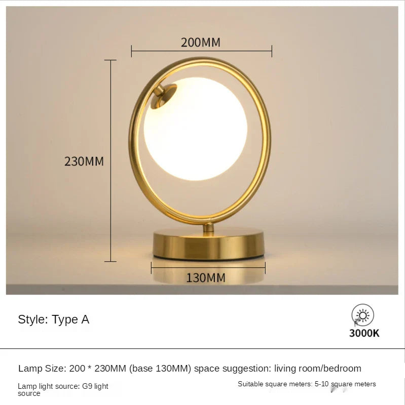 Lámpara de mesa LED con bola de cristal DecorBites™ para una decoración elegante de dormitorio