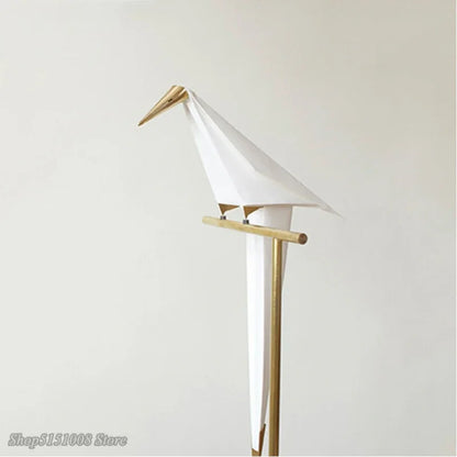 DecorBites™ Bird Origami Floor Lamp | Nordic Gold Bedroom Living Room Study Reading Light