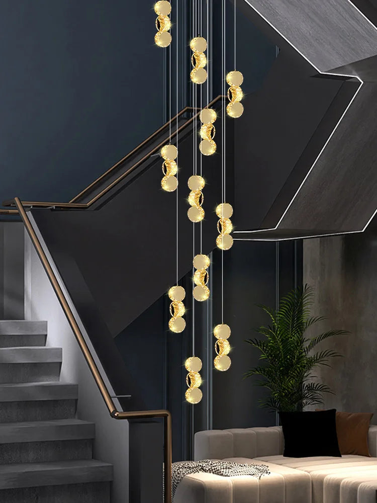 Decorbites™ Goldene Kristall-Leuchter LED-Hängeleuchte für moderne Wohnräume