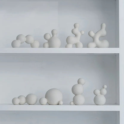 ديكوربايتس™ منحوتة سيراميكية هندسية يدوية: زينة سطح مكتب دائرية تجريدية لديكور المنزل