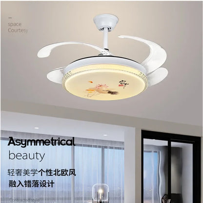 DecorBites™ Dimmable Smart Home Bedroom Ceiling Fan Light with Remote Control
