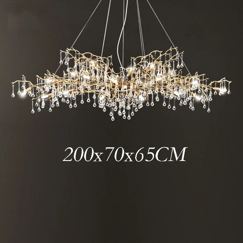 DecorBites™ Gold Crystal Chandelier: Modern LED Luxury Lighting for Living Room Villa