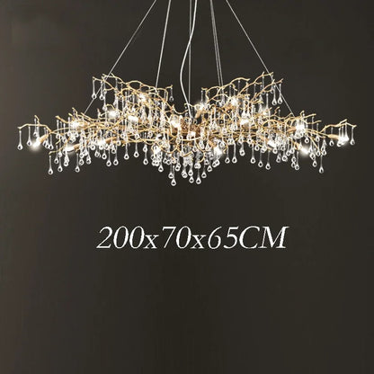 DecorBites™ Gold Crystal Chandelier: Modern LED Luxury Lighting for Living Room Villa