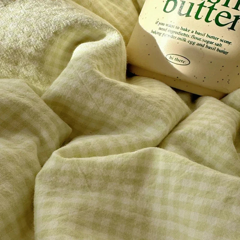 Juego de Ropa de Cama Decorbites™ de Encaje para Edredón 4 Piezas Algodón Lavado Francés para Cama Individual Doble