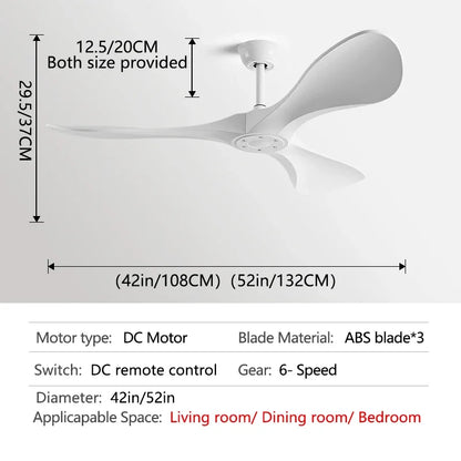 Ventilador de techo DecorBites™ de 3 aspas con motor de CC y control remoto