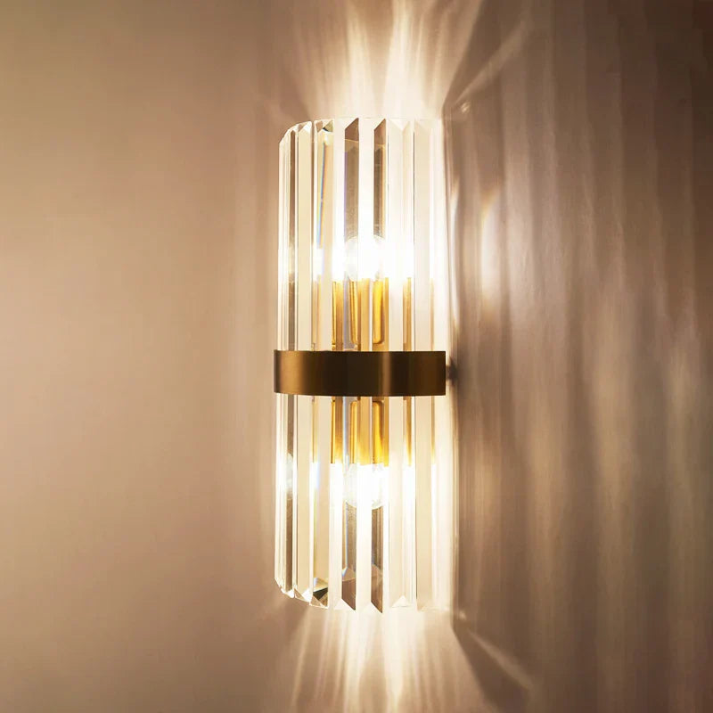 Lámpara de pared LED DecorBites™ Crystal Gold para una iluminación moderna de estilo nórdico, ideal para salas de estar, dormitorios y mesillas de noche.