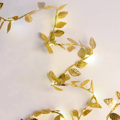 2M Golden Leaves String Light Christmas Fairy String Lights Noel Hanging Ornaments Wedding Supplies Xmas Tree Decor Light String