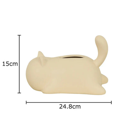 DecorBites™ Cat Ceramic Tissue Box Modern Home Decor