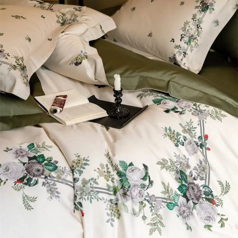 Decobites American Pastoral 1000TC Egyptian Cotton Floral Bedding Set