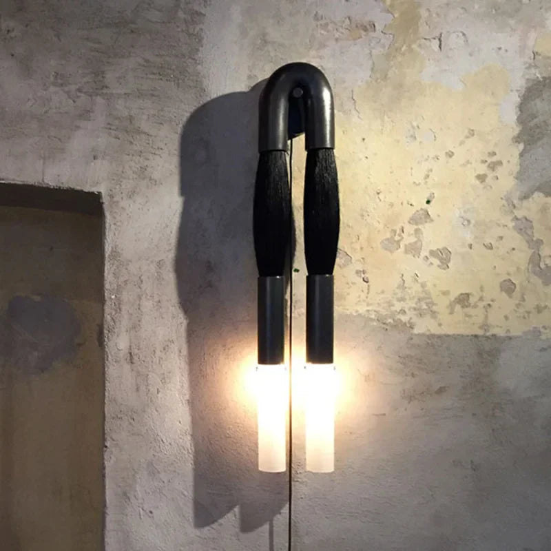 DecorBites™ HORSEHAIR Wall Lamp Old Gold Silver Black Metal Cloth Light