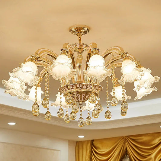 DecorBites™ Crystal Ceiling Chandelier for Modern Luxury Living Room & Hotel Lobby