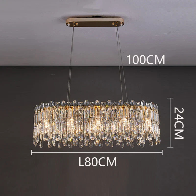 DecorBites™ Crystal Chandelier: Luxury Living Room & Bedroom Pendant Light | Elegant Ceiling Lamp