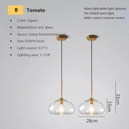 DecorBites™ Industrial Loft Glass Pendant Light for Kitchen Restaurant Decor