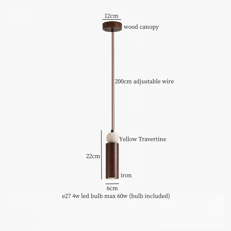 Decorbites™ LED Gelbe Travertin-Stein-Hängeleuchten | Wabi Sabi Vintage Hängelampe