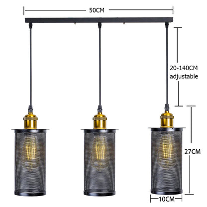 DecorBites™ Industrial Nordic Black Iron Cage Pendant Light Loft Hanging Lamp