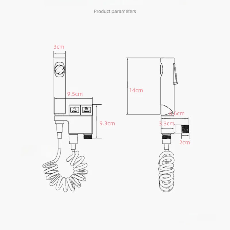 مجموعة مسدس رش بيديه نحاسي من DecorBites™ لتنظيف الحمام الصحي