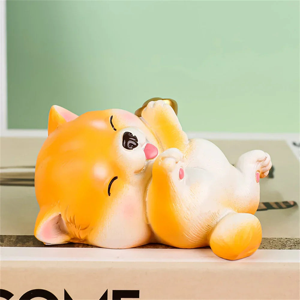 DecorBites™ Dog Figurine Miniatures Set - Husky Corgi Bulldog Puppy Statue Decor