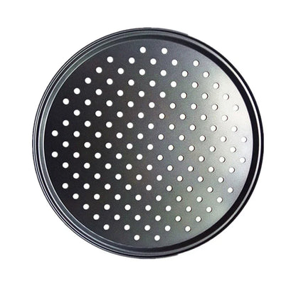 DecorBites™ Carbon Steel Perforated Pizza Pan Non Stick Baking Tray with Holes