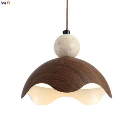 DecorBites™ Iron Yellow Travertine LED Pendant Light for Bedside Dining Living Room