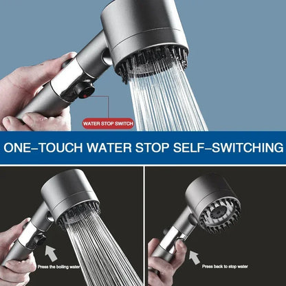 DecorBites™ High Pressure Black Shower Head Rainfall with 3 Modes & Filter Holder