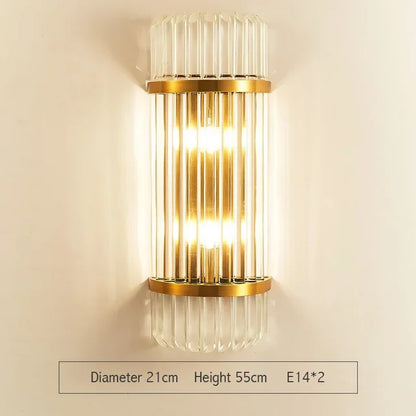 DecorBites™ Glass Rod Crystal Wall Sconce: Modern Luxury Bedroom Living Room Light
