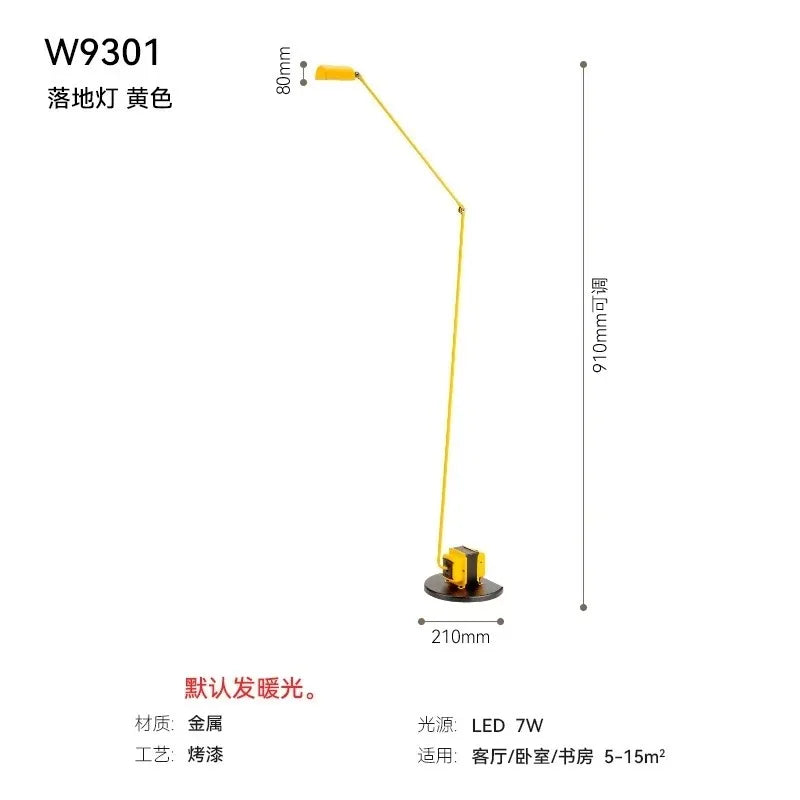DecorBites™ Lumina Adjustable Long Arm Floor Lamp - Industrial Design for Reading and Study Room
