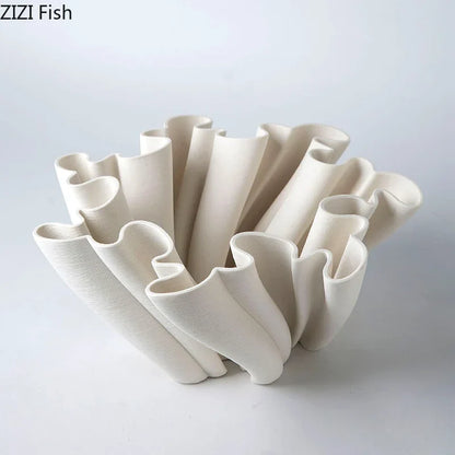 DecorBites™ Bud Shape Ceramic Vase Floral Arrangement Desk Decor Modern Artificial Flowers