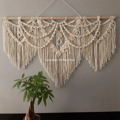 Decobites Large Macrame Bohemian Tapestry Wall Hanging for Boho Decor in Living Room