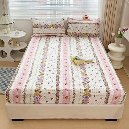 DecorBites™ Japanese Style Thick Fitted Sheet for Queen/King Bed