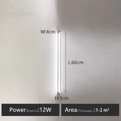 مصباح حائط لغرفة النوم من DecorBites™: شريط إضاءة نورديك، تصميم بسيط، خلفية سوداء، وحدات إنارة زخرفية