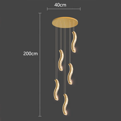 Lámpara de araña de cristal DecorBites™ para escalera: Iluminación moderna para interiores de salas de estar