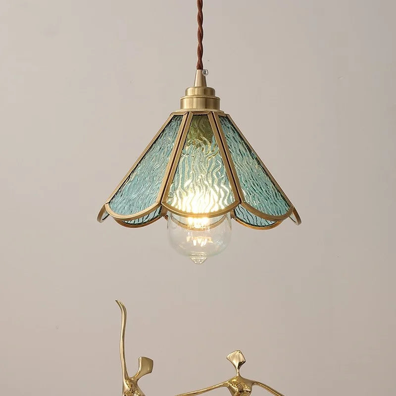 ديكوربايتس™ مصباح LED زجاجي أزرق معلق - طراز نورديك حديث لغرفة النوم وغرفة المعيشة