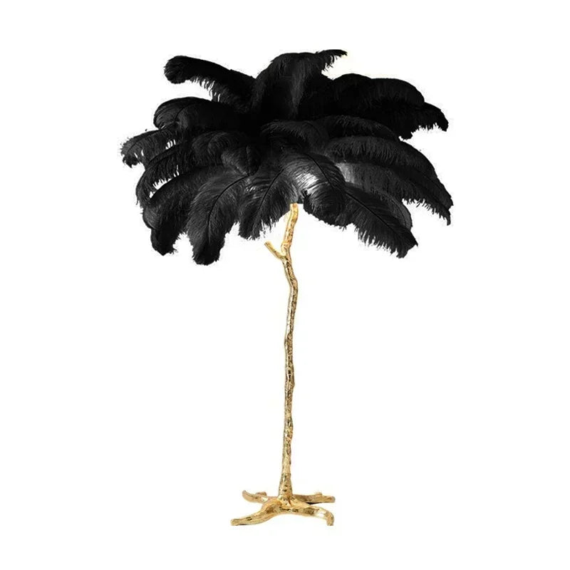 DecorBites™ Elegant Feather Floor Lamp with Adjustable Bulbs for Stylish Home Decor