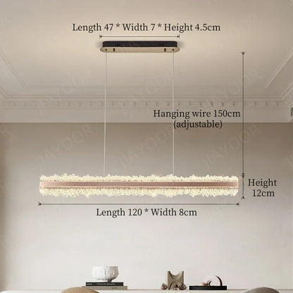 Nordic Linear Brushed Stainless Steel Pendant Light